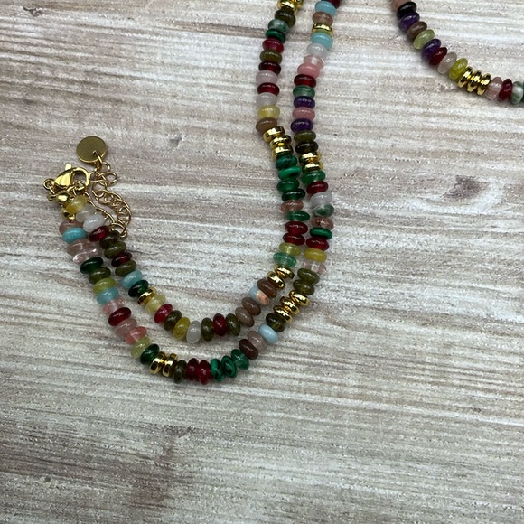 Amethyst Pendant Mixed Gemstone Necklace - Picture 4 of 4